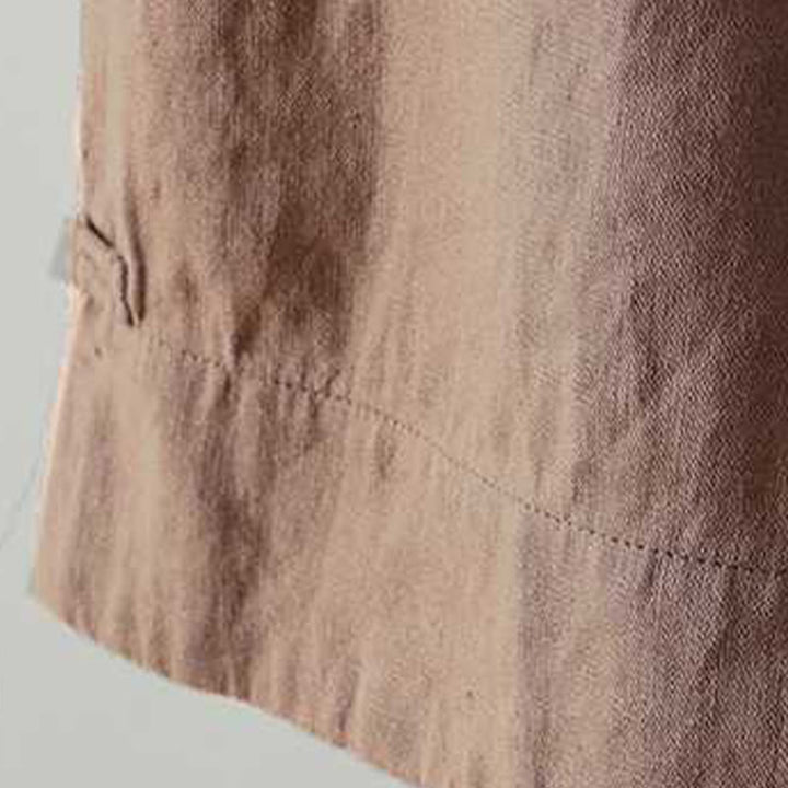 Short d'été décontracté en fibre acrylique avec poches et boutons en forme de grenouille, couleur unie, style décontracté, Buddha Stones - image 19