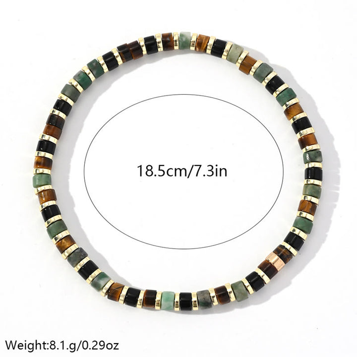 Bracelet de soutien en Buddha Stones naturelles d'hématite et d'œil de tigre