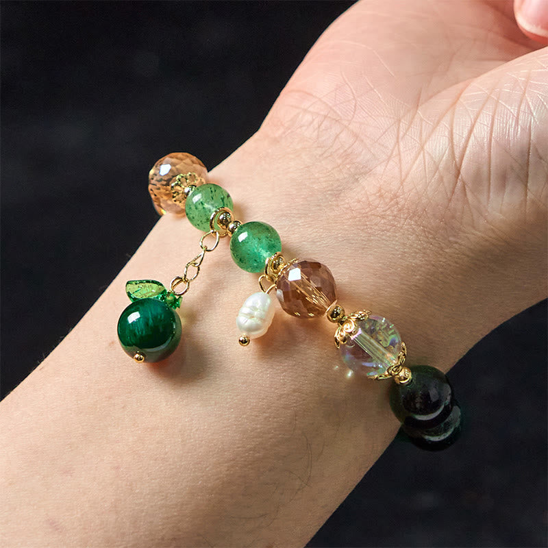 Bracelet positif en perles d'œil de tigre vertes naturelles en Buddha Stones