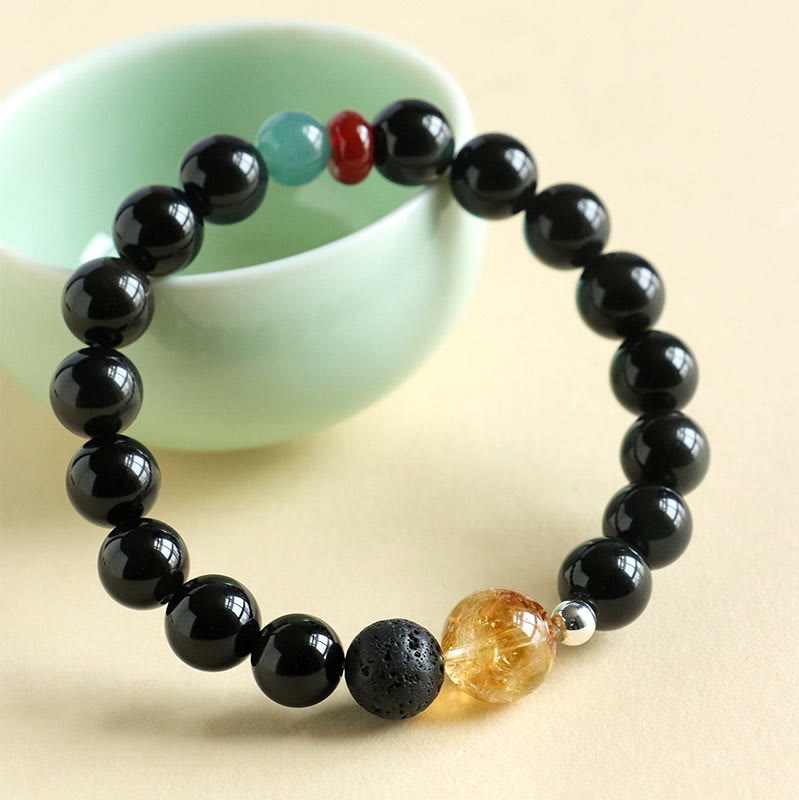 Bracelet de force et d'accomplissement en Buddha Stones