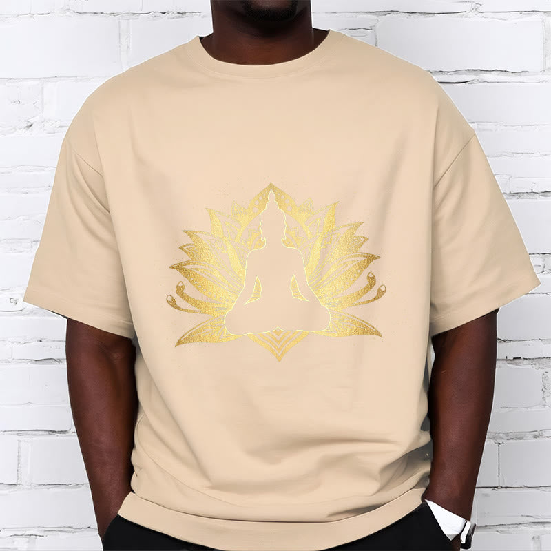 T- Buddha Stones Lotus Doré Méditation Bouddha T-shirt - image 10