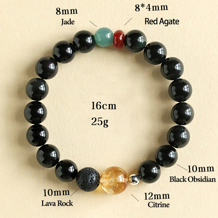 Bracelet de force et d'accomplissement en Buddha Stones