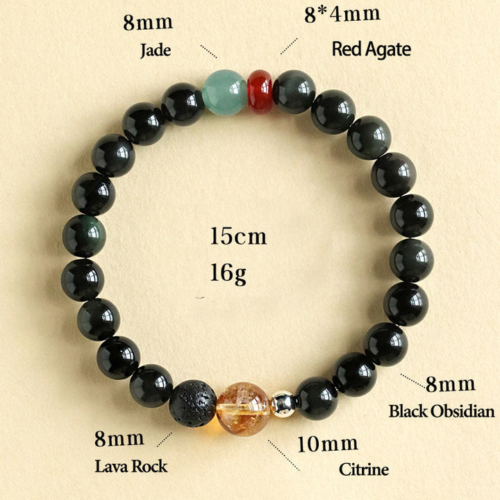 Bracelet de force et d'accomplissement en Buddha Stones