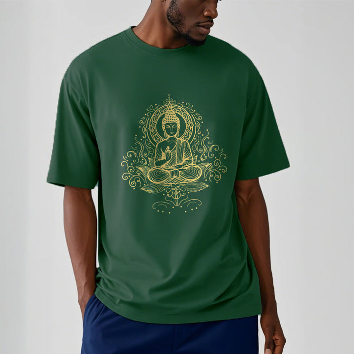 T- Buddha Stones Fleur de Lotus Vignes Méditation Bouddha T-shirt - image 2