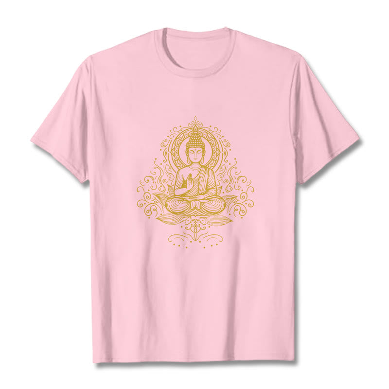 T- Buddha Stones Fleur de Lotus Vignes Méditation Bouddha T-shirt - Rose clair - 2XL - image 13
