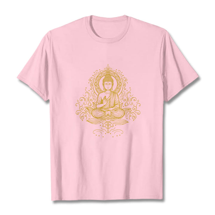 T- Buddha Stones Fleur de Lotus Vignes Méditation Bouddha T-shirt - Rose clair - 2XL - image 13