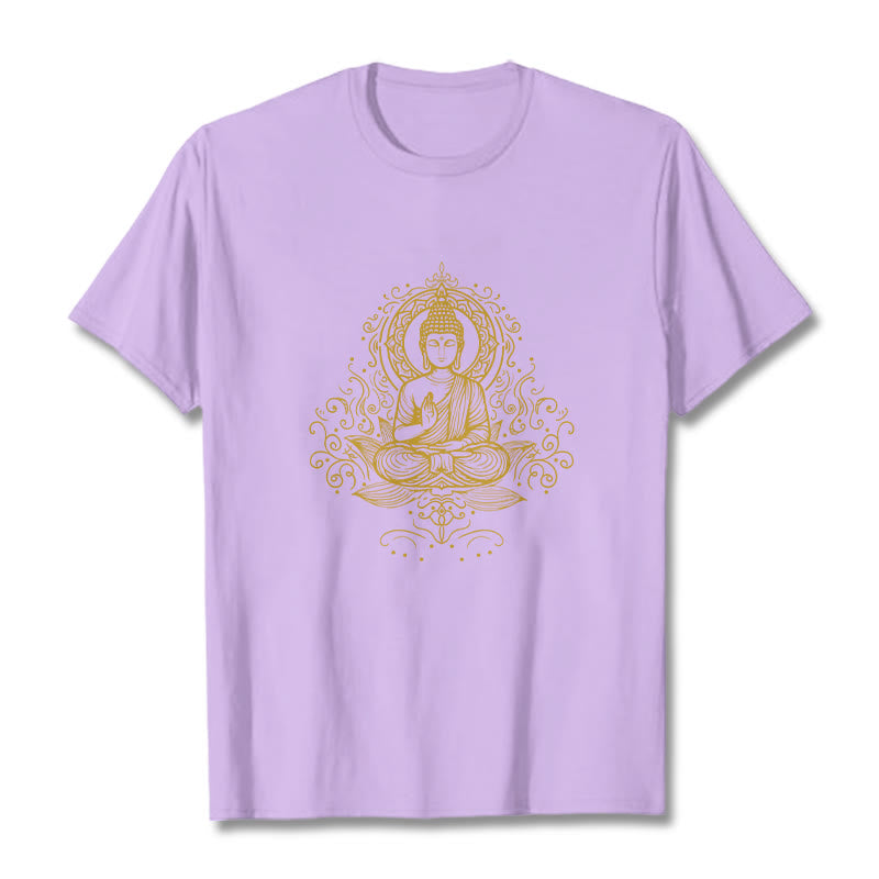 T- Buddha Stones Fleur de Lotus Vignes Méditation Bouddha T-shirt - Prune - 2XL - image 17
