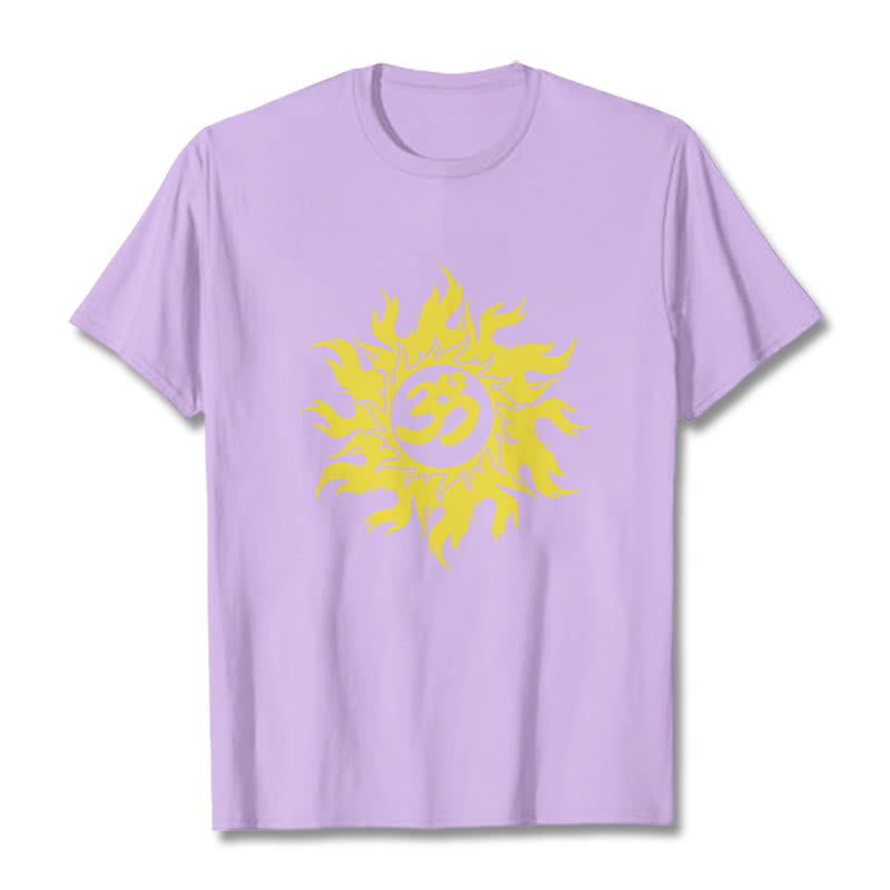 T-shirt Buddha Stones OM Mantra Sanskrit Gold Sun Tee - Prune - 2XL - image 17
