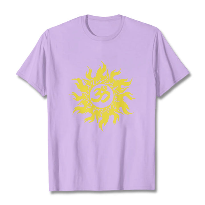 T-shirt Buddha Stones OM Mantra Sanskrit Gold Sun Tee - Prune - 2XL - image 17