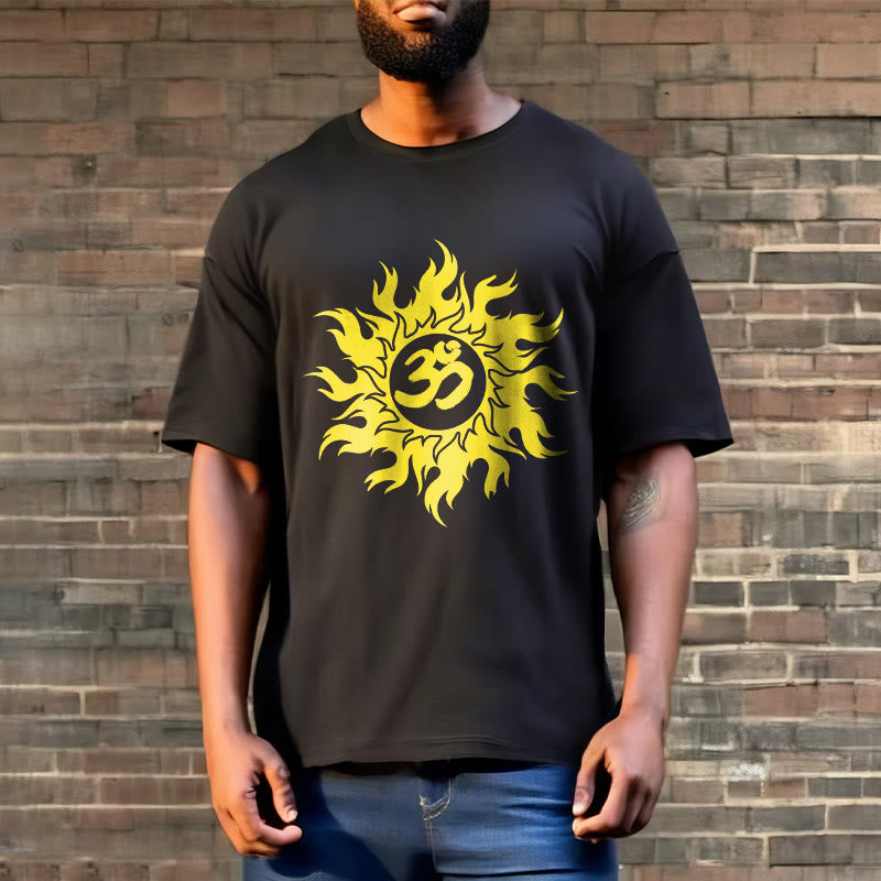 T-shirt Buddha Stones OM Mantra Sanskrit Gold Sun Tee - image 3