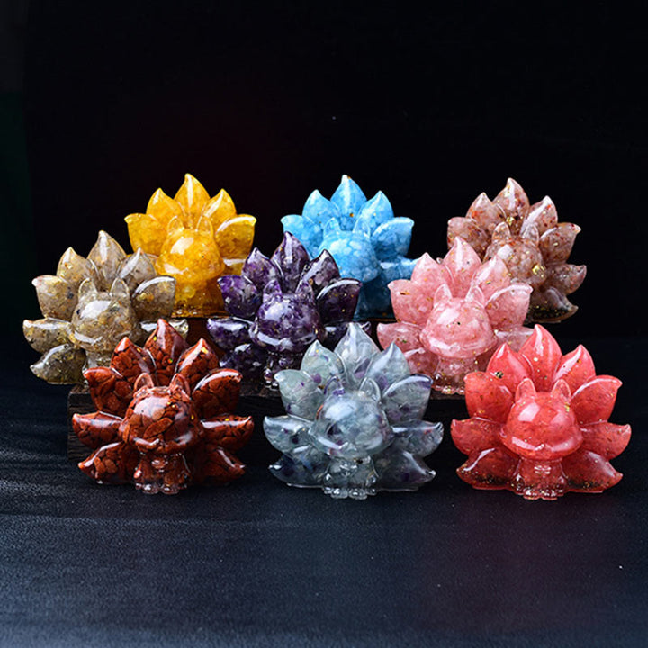 Buddha Stones Petites Pierres Diverses Cristal Rose Citrine Améthyste Renard à Neuf Queues Chaleur Décoration de la Maison