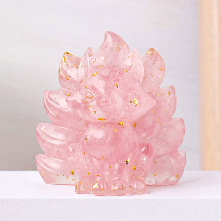 Buddha Stones Petites Pierres Diverses Quartz Fraise Améthyste Aventurine Verte Renard à Neuf Queues Guérison Décoration de la Maison