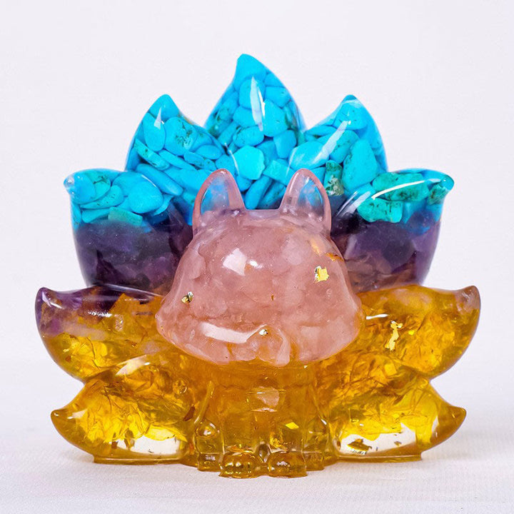 Buddha Stones Petites Pierres Diverses Quartz Fraise Améthyste Aventurine Verte Renard à Neuf Queues Guérison Décoration de la Maison