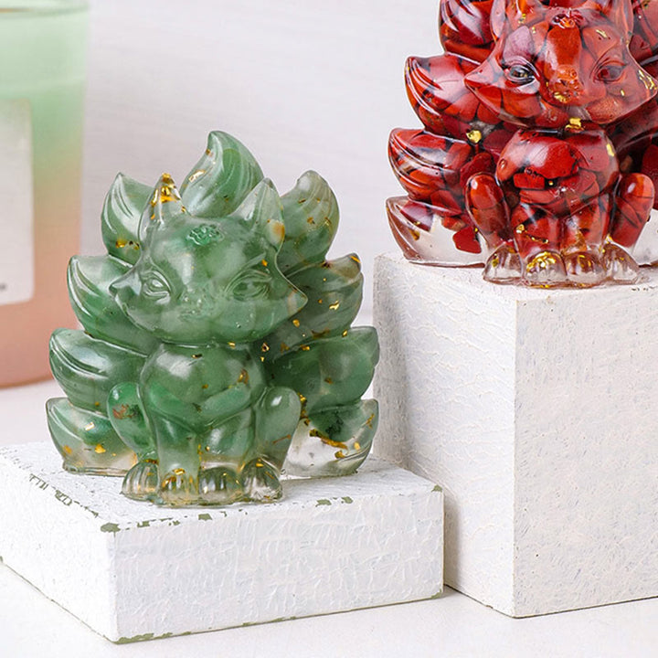 Buddha Stones Petites Pierres Diverses Quartz Fraise Améthyste Aventurine Verte Renard à Neuf Queues Guérison Décoration de la Maison
