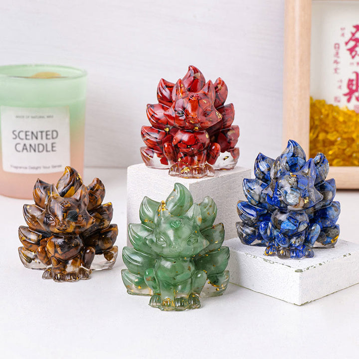 Buddha Stones Petites Pierres Diverses Quartz Fraise Améthyste Aventurine Verte Renard à Neuf Queues Guérison Décoration de la Maison