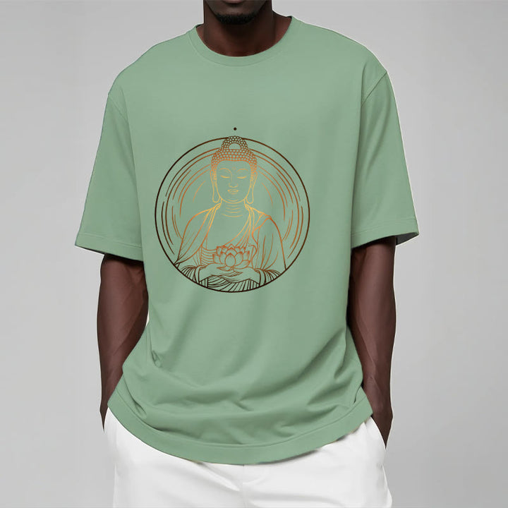 T-shirt Bouddha doré tenant une fleur de lotus Buddha Stones - image 16