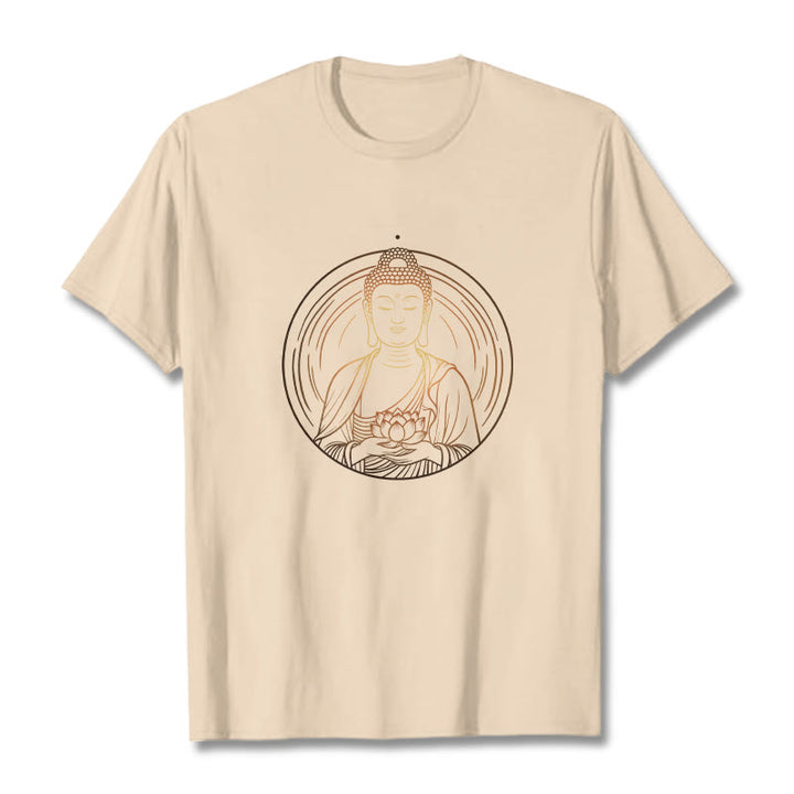 T-shirt Bouddha doré tenant une fleur de lotus Buddha Stones - Bisque - 2XL - image 9