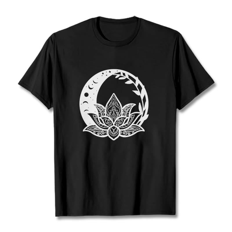 T-shirt Buddha Stones Fleur de Lotus Soleil Lune Vignes Entrelacées - Noir - 2XL - image 5