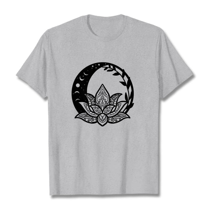 T-shirt Buddha Stones Fleur de Lotus Soleil Lune Vignes Entrelacées - Gris clair - 2XL - image 20
