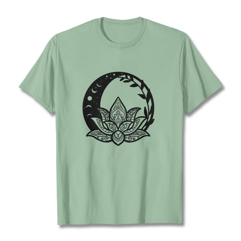 T-shirt Buddha Stones Fleur de Lotus Soleil Lune Vignes Entrelacées - Vert pâle - 2XL - image 15