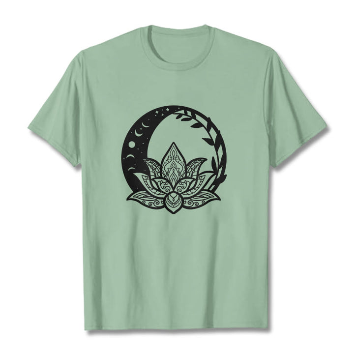 T-shirt Buddha Stones Fleur de Lotus Soleil Lune Vignes Entrelacées - Vert pâle - 2XL - image 15