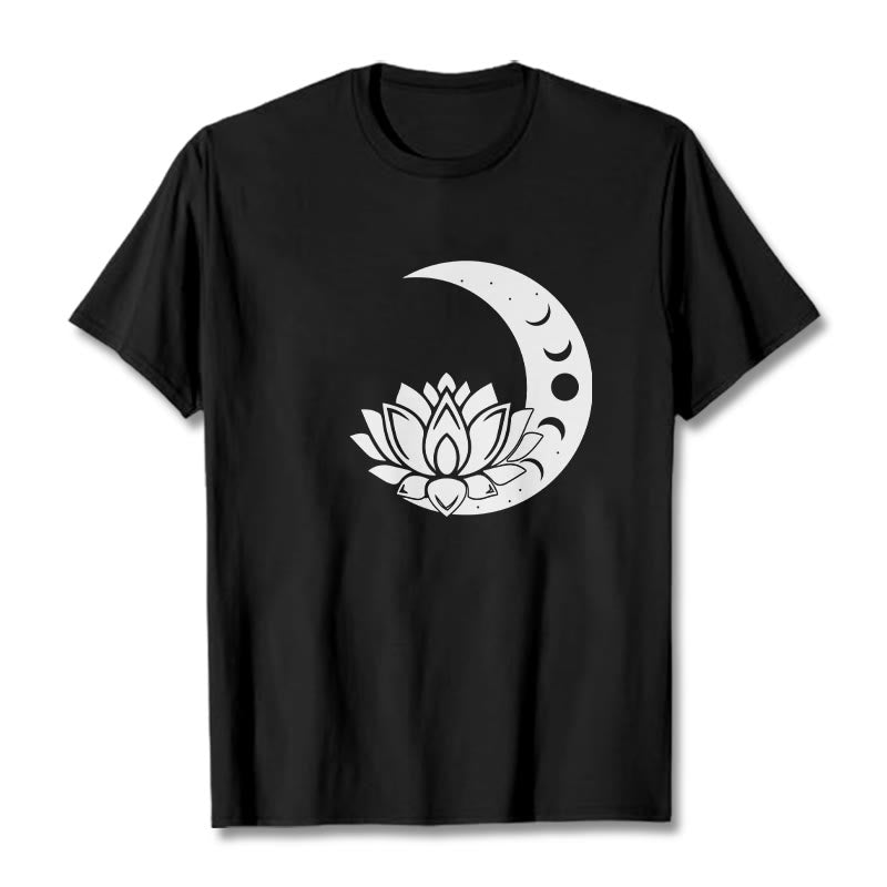 T-shirt Buddha Stones Croissant de Lune Fleur de Lotus Soleil - Noir - 2XL - image 5