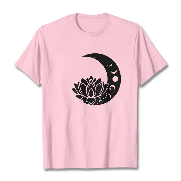T-shirt Buddha Stones Croissant de Lune Fleur de Lotus Soleil - Rose clair - 2XL - image 13