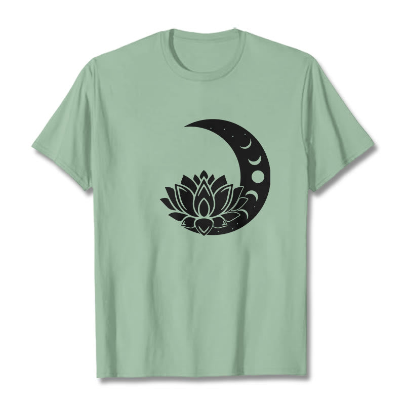 T-shirt Buddha Stones Croissant de Lune Fleur de Lotus Soleil - Vert pâle - 2XL - image 15