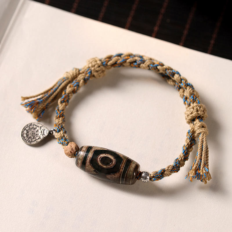Bracelet tressé en Buddha Stones pour la protection de la richesse