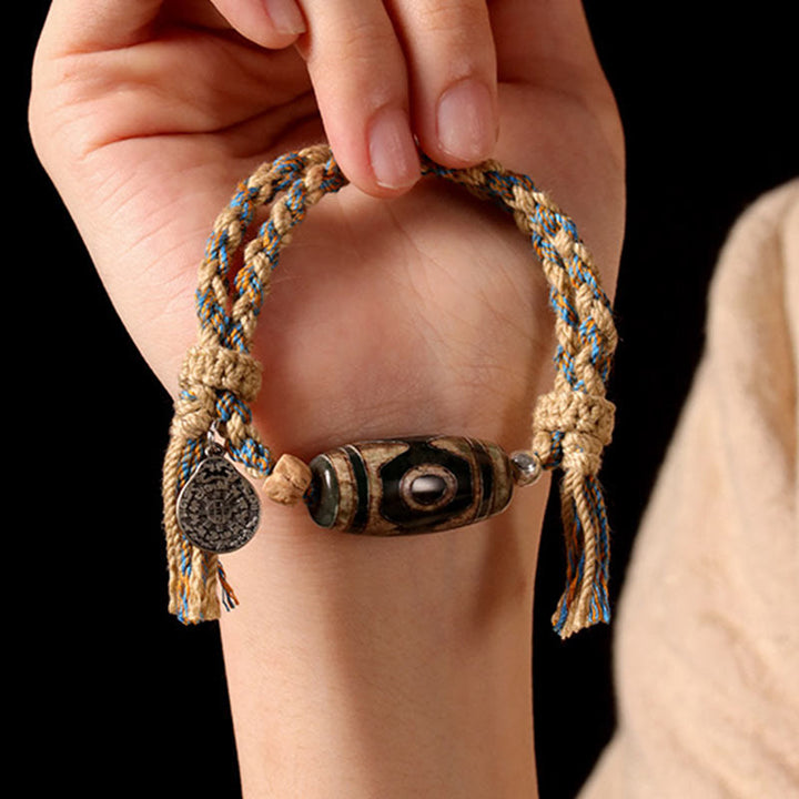 Bracelet tressé en Buddha Stones pour la protection de la richesse