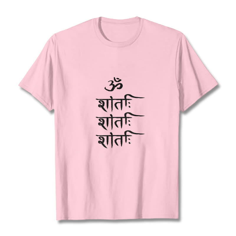 T-shirt à motif sanscrit Buddha Stones OM MANTRA - Rose clair - 2XL - image 13
