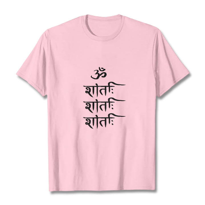 T-shirt à motif sanscrit Buddha Stones OM MANTRA - Rose clair - 2XL - image 13