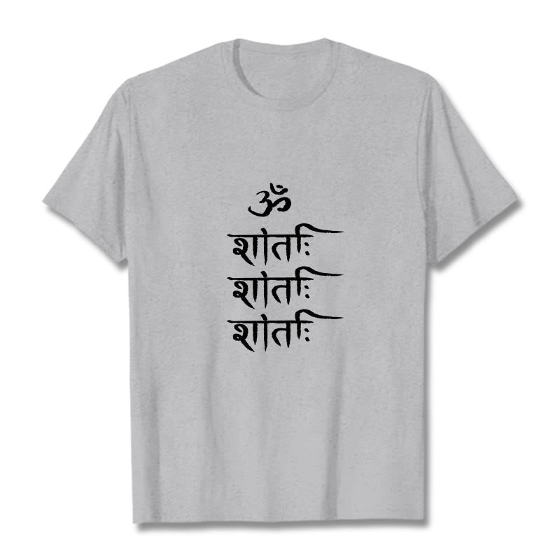 T-shirt à motif sanscrit Buddha Stones OM MANTRA - Gris clair - 2XL - image 20