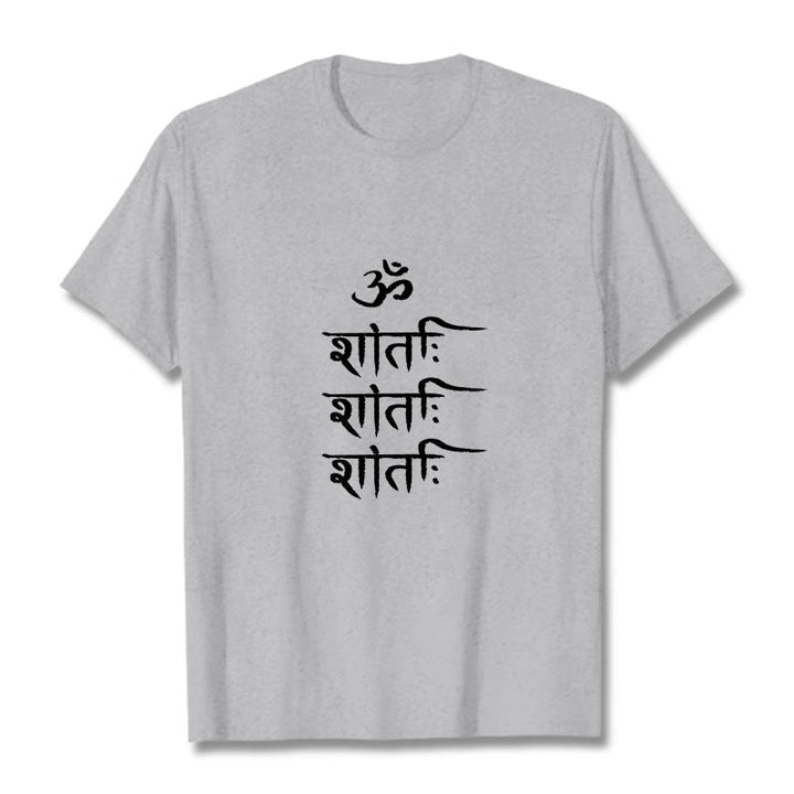 T-shirt à motif sanscrit Buddha Stones OM MANTRA - Gris clair - 2XL - image 20