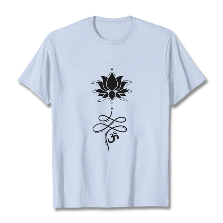 T-shirt Buddha Stones Lotus OM Sanskrit - Cyan clair - 2XL - image 19