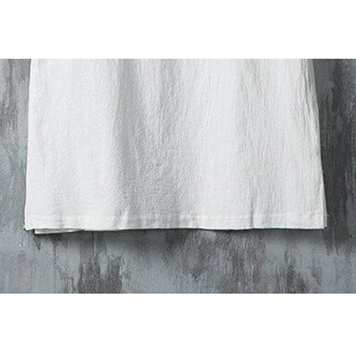 Chemise d'été en coton et lin à manches mi-longues pour homme, motif Buddha Stones, imprimé grenouille chinoise, boutons, patchwork uni - image 5