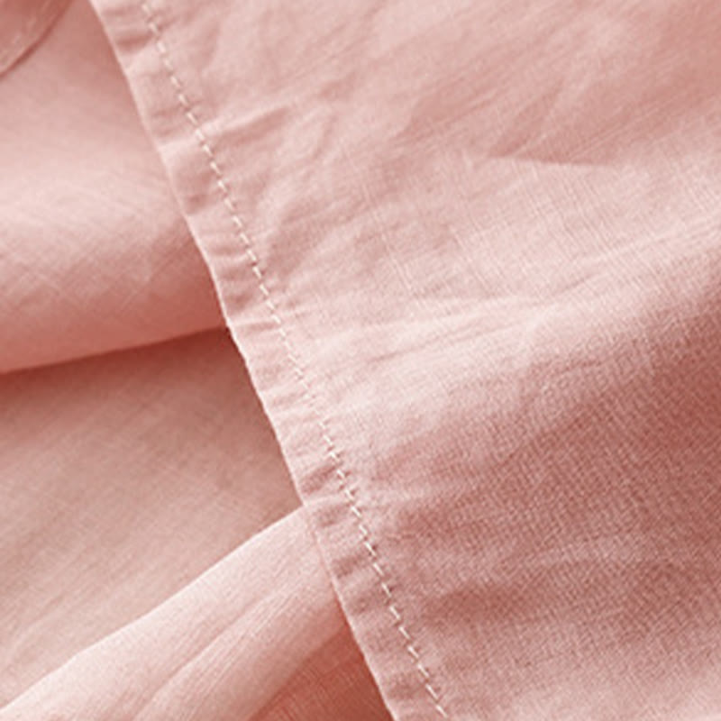 T-shirt d'été décontracté à manches courtes et col en V pour femme, motif Buddha Stones, broderie florale, en acrylique