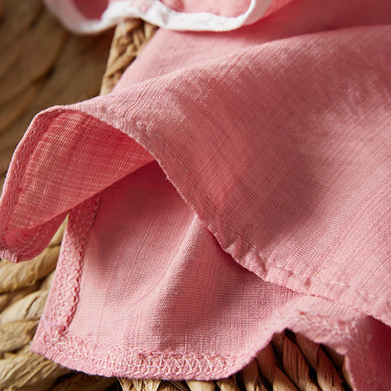 Buddha Stones décontractée en coton et lin pour femme, motif floral brodé, boutons grenouille, col incliné, manches trois-quarts - image 24