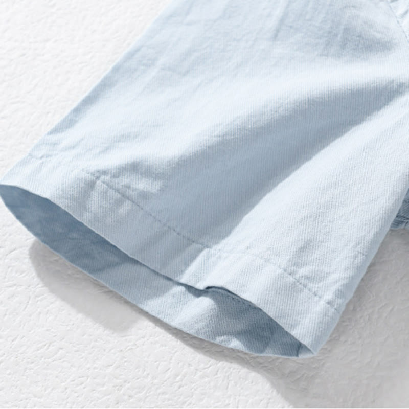 Chemise à manches courtes en coton et lin avec poches pour homme, motif Buddha Stones Daily, couleur pure - image 7