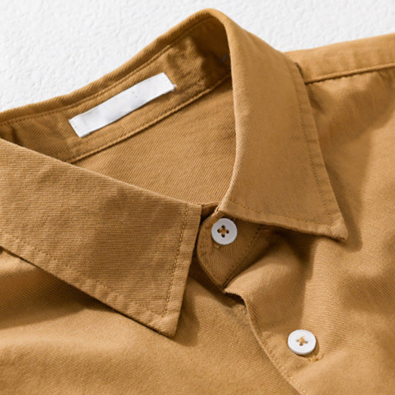 Chemise à manches courtes en coton et lin avec poches pour homme, motif Buddha Stones Daily, couleur pure - image 14