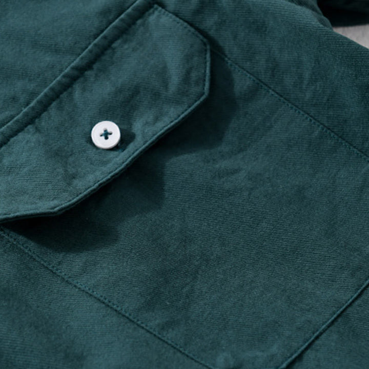 Chemise à manches courtes en coton et lin avec poches pour homme, motif Buddha Stones Daily, couleur pure - image 10