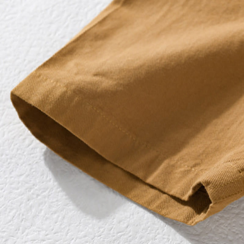 Chemise à manches courtes en coton et lin avec poches pour homme, motif Buddha Stones Daily, couleur pure - image 17