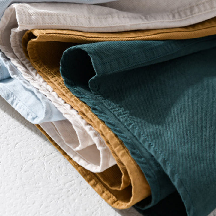 Chemise à manches courtes en coton et lin avec poches pour homme, motif Buddha Stones Daily, couleur pure - image 22