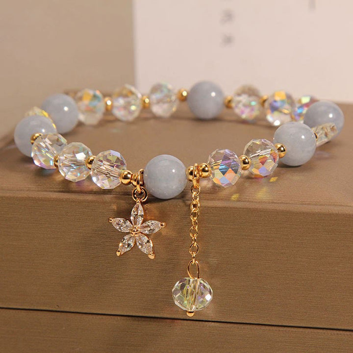 Bracelet de guérison et de paix en cristal d' Buddha Stones -marine naturelle et zircone