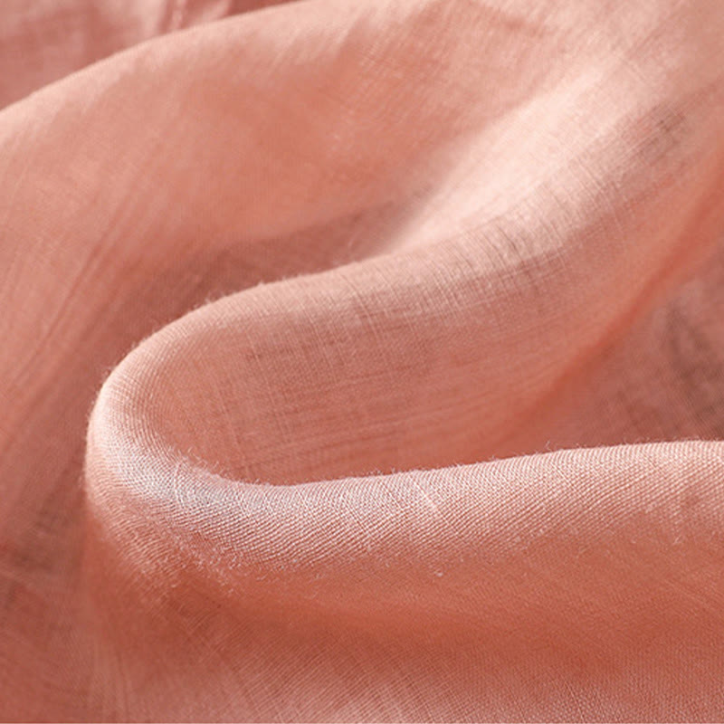 Chemise à manches longues lanterne en coton et lin pour femme, broderie vintage Buddha Stones, simple rangée, patte de boutonnage multi-boutons - image 10