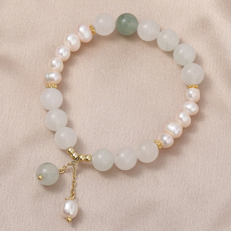 Bracelet Buddha Stones Tianshan Jade Pearl Abundance