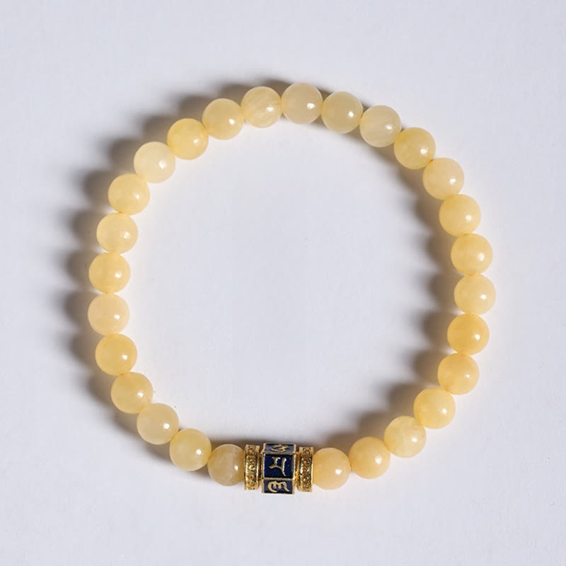 Bracelet de fortune en Buddha Stones , perles de topaze Om Mani Padme Hum