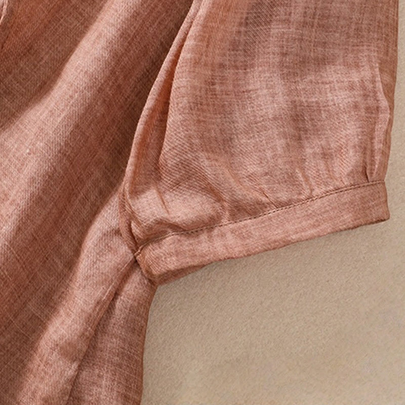 Cardigan décontracté à manches trois-quarts en coton et lin pour femme, col montant, Buddha Stones , à volants, style quotidien - image 21