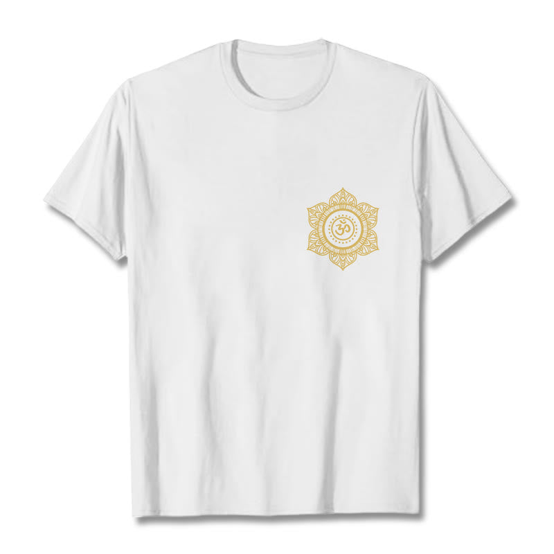T-shirt à motif Mandala doré OM et Buddha Stones - Blanc - 2XL - image 8