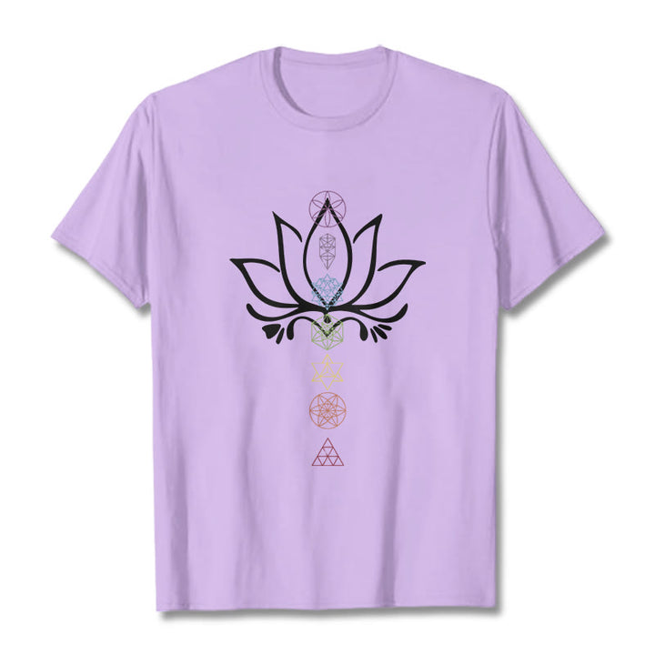 T-shirt Buddha Stones Lotus Géométrie Sacrée - Prune - 2XL - image 17